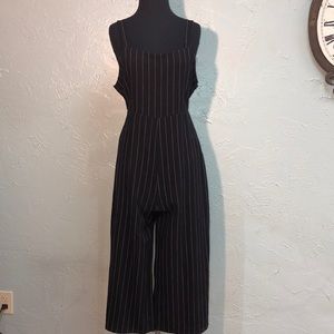 Black and white stripped ankle length jumpsuit
